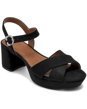 Aerosoles Cosmos Open Toe Platform Sandals - Black