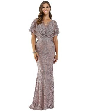 Lara Cape Sleeve Mermaid Gown - Multicolor