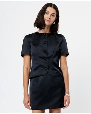 French Connection Jaxon Puff Sleeves Top - Black