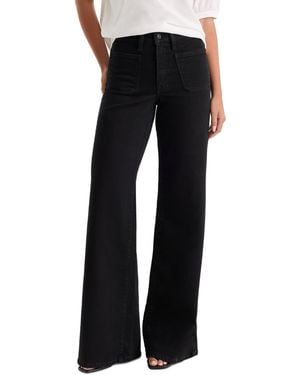 GOOD AMERICAN Petite High-rise Wide-leg Ankle Pants - Black