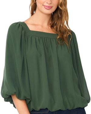 Vince Camuto 3/4-sleeve Square Neck Bubble Blouse - Green