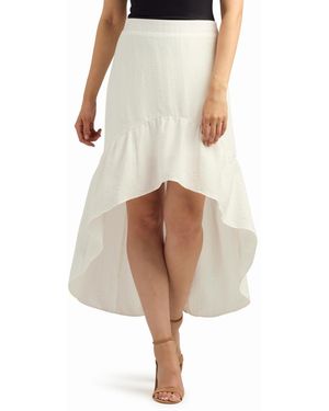 Bcx Dobby Stripe High-low Skirt - Natural