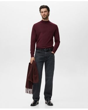 Mango Wool Turtleneck Sweater - Red