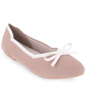 Tahari Tortuga Knit Slip-on Flats - Pink