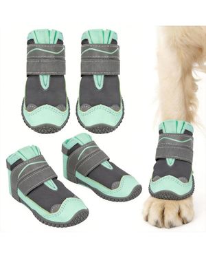 Aronkl Waterproof Anti-slip Dog Boots For Outdoor Protection - Green