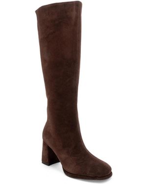Forever & Always Shoes Javen Knee-high Square-toe Block-heel Boots - Brown
