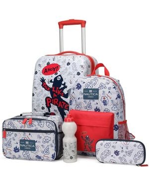 Nautica Kids Adventure 5-piece Back To School Carry-on luggage Set - Red