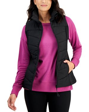 ID Ideology Sleeveless Zip-front Puffer Vest - Red