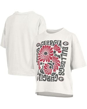 Pressbox Georgia Bulldogs Elena Oversized Slub T-shirt - White