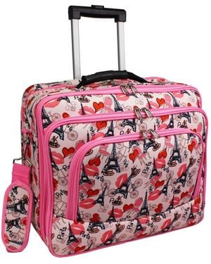 World Traveler 17-inch Rolling Laptop Case - Pink