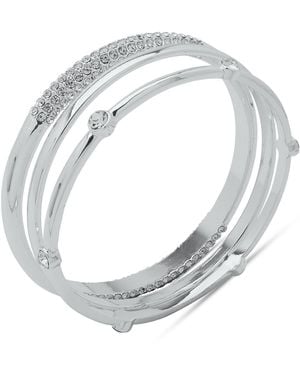 Anne Klein Boxed Silver-tone Trio Bangle Bracelet - Metallic