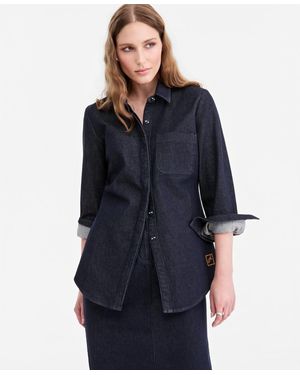 Jonathan Cohen X Macy's Denim Long-sleeve Button-up Blouse - Blue