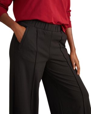 UNIVERSAL STANDARD Plus Pam Pintuck Wide Leg Ponte Pants - Black