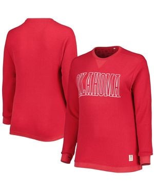 Pressbox Oklahoma Sooners Surf Southlawn Waffle-knit Thermal Tri-blend Long Sleeve T-shirt - Red