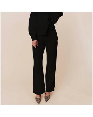 Ocio Plus Size Organic Cotton Teddy Flare Pant Special - Black