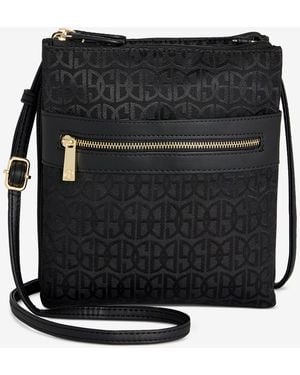 Giani Bernini Triple-zip Pebble Leather Dasher Crossbody - Black