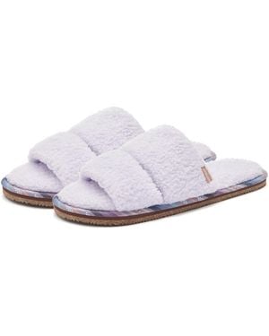 feel good S Equinox Sherpa Double Strap Slippers / House Shoes - White