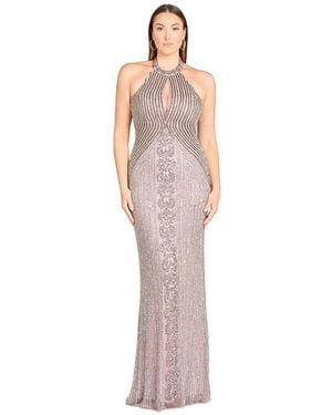 Lara Halter Neck Dress - Purple