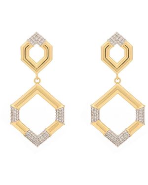 st. Moran Hexagon Pave Esme Drop Earrings - Metallic