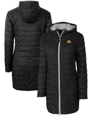 Cutter & Buck Iowa Hawkeyes Rainier Primaloft Hooded Long Coat - Black