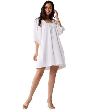 REISTOR Puff Sleeved Dress - White
