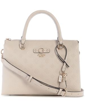 Guess Dita Multi Compartment Satchel Bag - Natural