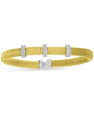 Macy's Cubic Zirconia Cuff Bracelet - Yellow