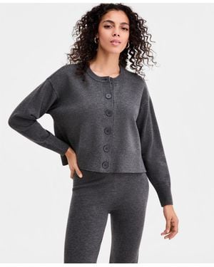 BarIII Crewneck Cardigan - Gray