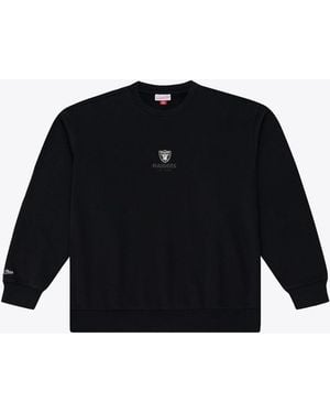 Mitchell & Ness Las Vegas Raiders Core Essentials Micro Logo Fleece Sweatshirt - Black