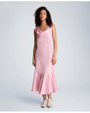 Kenneth Cole Asymmetrical Hem Cowl Neck Slip Dress - Pink