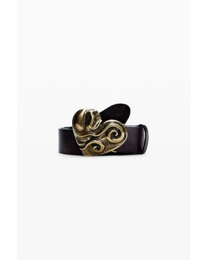 Desigual Leather Heart Belt - Black