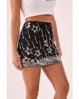 Nasty Gal Star Sequin Mini Skirt - Black