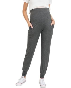 Hello Miss Maternity Over-the-belly Pull-on sweatpants With Side Pockets - Gray