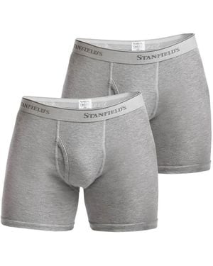 Stanfield's Supreme Cotton Blend Boxer Briefs - Gray