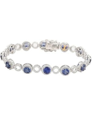 SUZY LEVIAN NEW YORK Suzy Levian Sterling Silver Sapphire & Created White Sapphire Circle Bracelet