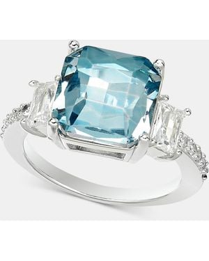 Charter Club Blue Crystal Cushion Ring