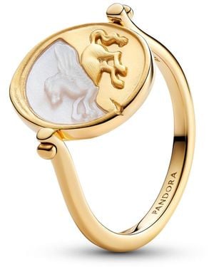 PANDORA Imitation Pearl Gold-tone Pegasus Reversible Ring - Metallic