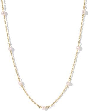 Girls Crew Imitation Pearl Delicate Necklace - Metallic