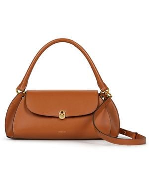 NOIRGAZE Scallop Calf Leather Bag - Brown
