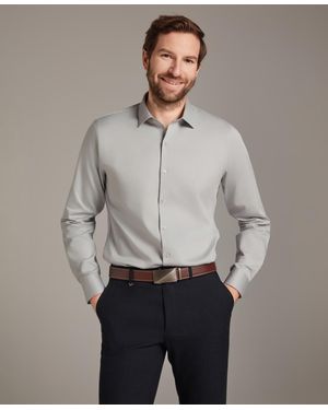 BarIII Diamond Dobby Slim Fit Dress Shirt - Gray