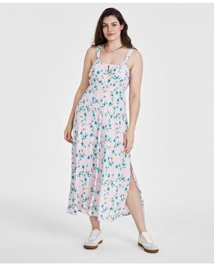On 34th Printed Empire-waist Midi Dress - Blue