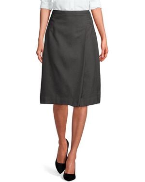 Lands' End Solid A-line Skirt Below The Knee - Black