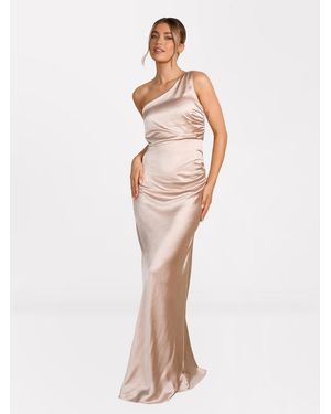 Six Stories One Shoulder Satin Bridesmaid Dress - White