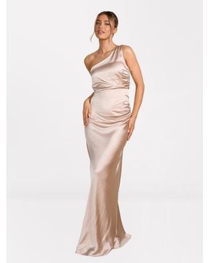 Six Stories One Shoulder Satin Bridesmaid Dress - White