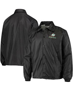 Dunbrooke Miami Dolphins Coaches Classic Raglan Full-snap Windbreaker Jacket - Black