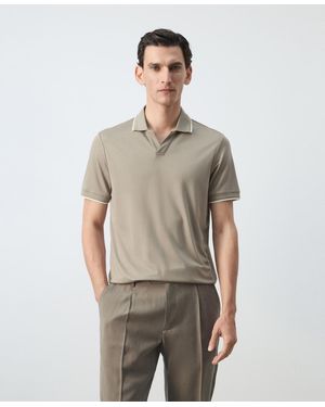 Mango Plain Ribbed Polo Shirt - Multicolor