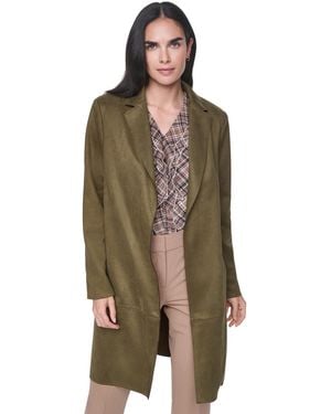 Tommy Hilfiger Scuba Suede Topper Open-front Faux Suede Jacket - Green