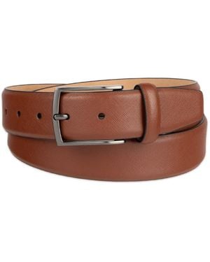 Alfani Modern Feather Edge Saffiano Dress Belt - Brown