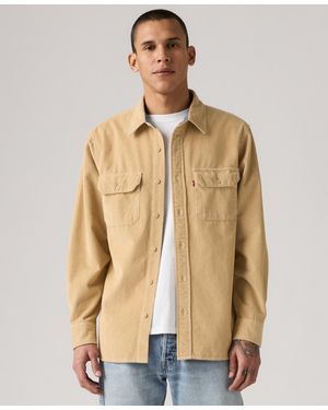 Levi's Relaxed Fit Long Sleeve Button Front Worker Shirt - Natural