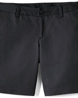 Lands' End Little Girls School Uniform Plain Front Blend Chino Shorts - Black